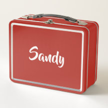 Monogram name modern red white,