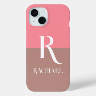 Monogram Name Modern Stylish iPhone 15 Case