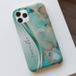 Monogram Name Opal Turquoise Aqua  iPhone 12 Pro Max Case<br><div class="desc">This design is also available on other phone models. Choose Device Type to see other iPhone, Samsung Galaxy or Google cases. Some styles may be changed by selecting Style if that is an option. This design may be personalised in the area provided by changing the photo and/or text. Or it...</div>