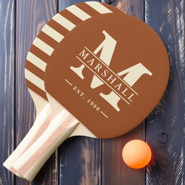 Monogram & Name Overlay Polo Desert Sun Ping Pong Paddle (Creator Uploaded)