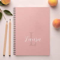 Monogram name personalised blush pink girly