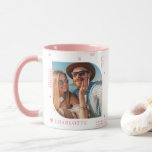 Monogram Name Photo Trendy Simple Modern Mug<br><div class="desc">Monogram Name Photo Trendy Simple Modern Coffee Mug features one of your favourite photos with your personalised name and monogram in elegant pink script. Personalise by editing the text in the text boxes provided. Perfect for birthday, Christmas, Mother's Day, Father's Day, sister, cousins, best friends and more. PHOTO TIP: centre...</div>