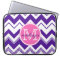 Monogram Name Purple White Chevron Pattern
