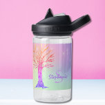 Monogram Name Rainbow Sparkles Girl's Water Bottle<br><div class="desc">This pretty girly water bottle is decorated with a tree and a background in rainbow colours and sparkling stars.
Easily customisable with a name and monogram.
Original Mosaic Tree © Michele Davies.</div>