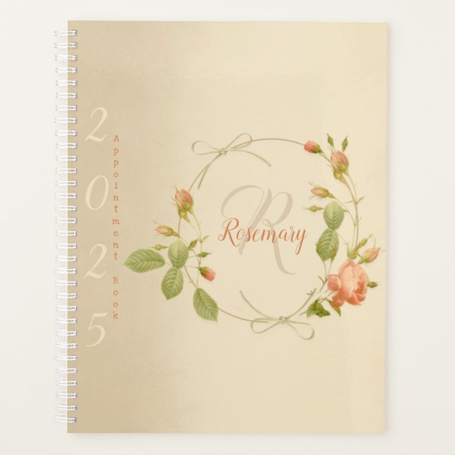 Monogram Name Rose Appointment Book 2025 Planner (Front)