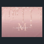 Monogram Name Rose Gold Blush Glitter Tablecloth<br><div class="desc">Monogram Name Text Rose Gold Blush Glitter Sparkle Personalised Birthday - Anniversary or Wedding Gift / Suppliest - Add Your Letter / Name - Text or Remove - Make Your Special Gift - Resize and move or remove and add text / elements with customisation tool. Design by MIGNED. Please see...</div>