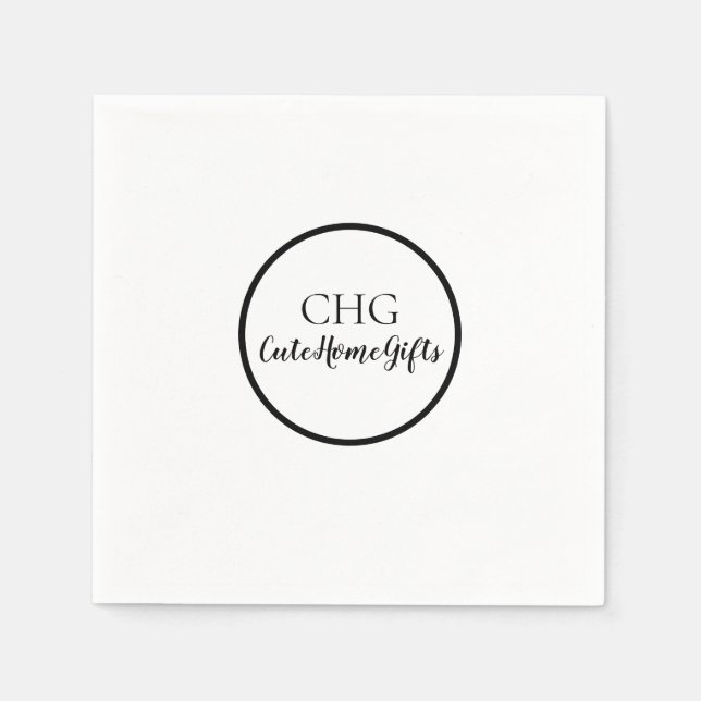 Monogram Name Shop Business  Napkin (Front)