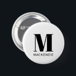 Monogram Name Simple 6 Cm Round Badge<br><div class="desc">Modern typography minimalist monogram name design which can be changed to personalise.</div>