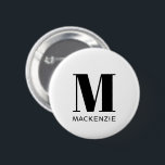 Monogram Name Simple 6 Cm Round Badge<br><div class="desc">Modern typography minimalist monogram name design which can be changed to personalise.</div>