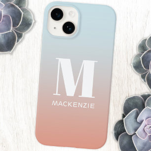 Monogram Name Simple Gradient Personalised iPhone 14 Case
