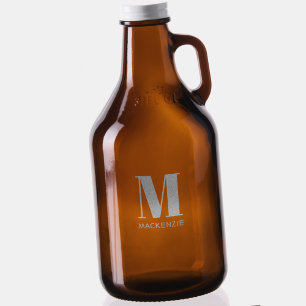 Monogram Name Simple Growler
