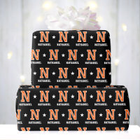 Monogram Name Star Orange Black Custom