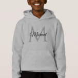 Monogram Name Template Front Design Custom Boys<br><div class="desc">Front Design Custom Monogram Name Template Elegant Trendy Kids Boys Hooded Sweatshirt / Hoodie.</div>