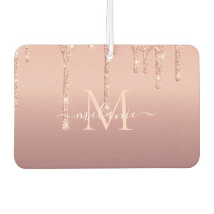 Monogram Name Text Rose Gold Air Freshener