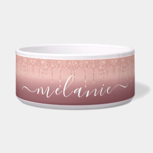 Monogram Name Text Rose Gold Blush Glitter Sparkle