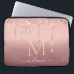 Monogram Name Text Rose Gold Blush Glitter Sparkle Laptop Sleeve<br><div class="desc">Monogram Name Text Rose Gold Blush Glitter Sparkle Personalised Anniversary - Party or Wedding Gifts / Supplies - Add Your Letter / Name - Text or Remove - Make Your Special Gift - Resize and move or remove and add text / elements with customisation tool. Design by MIGNED. Please see...</div>