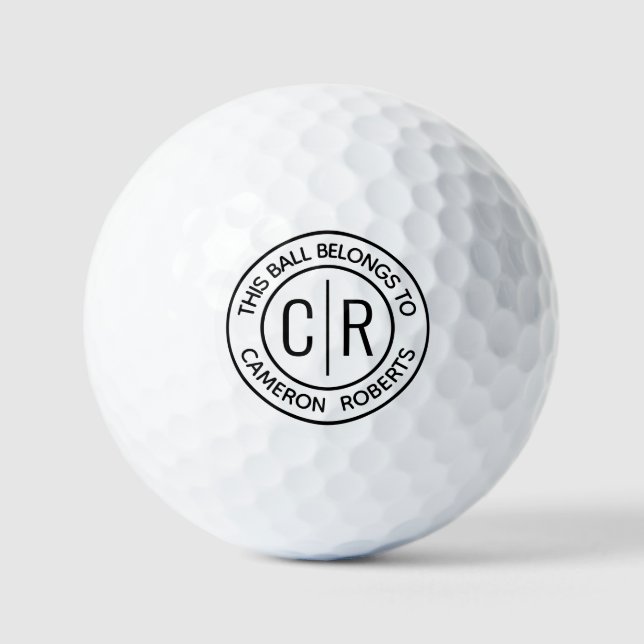 Monogram name this ball belongs to golf ball (Front)