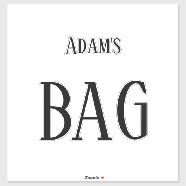 Monogram Name Travel Custom Black Text Bold Trendy (Sheet)