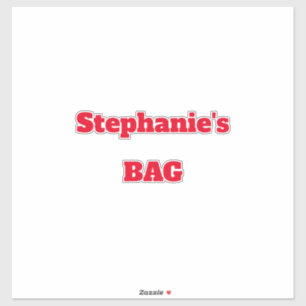Monogram Name Travel Label Custom Red Color Bold