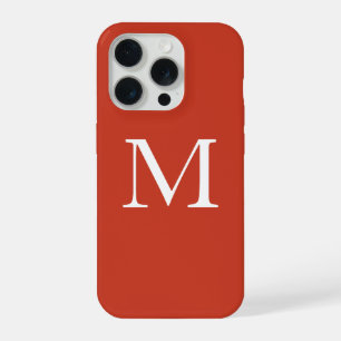 Monogram Name Warm Terra Cotta Orange Custom Colou iPhone 15 Pro Case