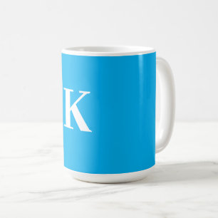 Monogram Name Wedding Gift Party Favour Blue White Coffee Mug