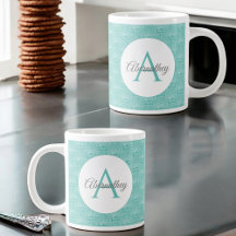 Monogram Name White Sea Shell Pattern Beach House