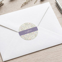 Monogram Name Wildflower Boho Lavender Poppies