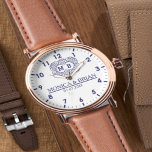 Monogram Names and initials Mrs and Mr Watch<br><div class="desc">Personalized watch with the names of the bride and groom or the couple in love. This watch can be customized by changing the text with the name of the loved one or the wedding date. It can be an ideal gift for newlyweds or for silver or golden wedding anniversaries. Monogram...</div>