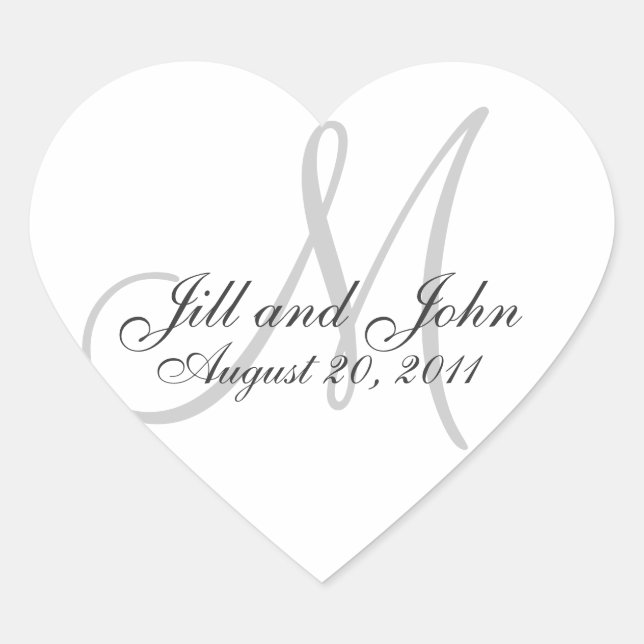Monogram Names Date Wedding Seal Stickers (Front)
