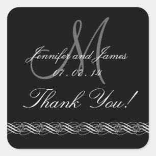 Monogram Names Wedding Thank You Stickers