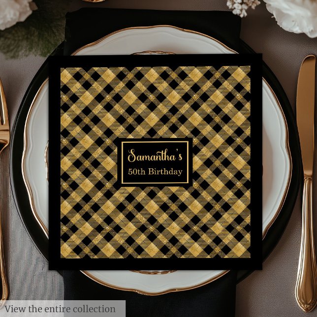 Monogram Napkins Luxe Black Gold Wedding Accent (Monogram Napkins Luxe Black Gold Wedding Accent)