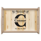 Monogram Natural Butcher Block Wood Design