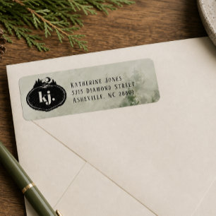 Monogram Nature Stamp Custom Address Label Return Address Label