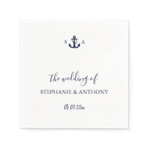 Monogram Nautical Navy Blue Anchor Wedding