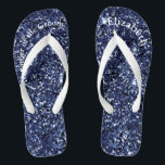 Monogram Navy Blue Glitter Mother of Bride Groom  Thongs<br><div class="desc">A fun gift for both the mother of the bride and groom. When her feet are tired at the end of the night,  she'll want these!  Personalise them!</div>