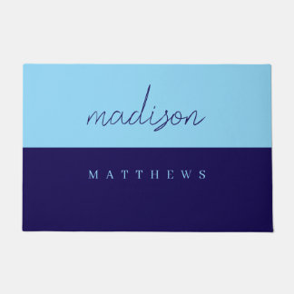 Monogram Navy Blue | Modern Minimalist Doormat