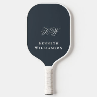 Monogram Navy Blue  White Minimalist Men  Pickleball Paddle