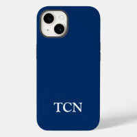 Monogram Navy Blue White Minimalist Modern 