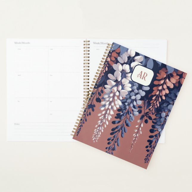 Monogram Navy Rose Wisteria Elegance Planner (Display)