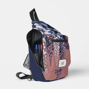 Monogram Navy Rose Wisteria Elegance Sling Bag