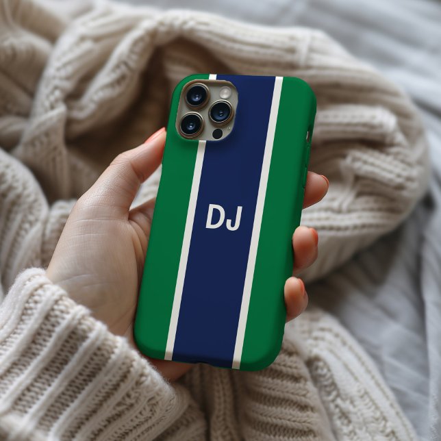 Monogram Navy Stripe MagSafe Tough (Monogram Green iPhone Case)