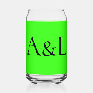 Monogram Neon Green Glass Can – Customisable