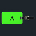 Monogram Neon Green Script Wedding Gift Favour Luggage Tag<br><div class="desc">Monogrammed initial and also personal details like name,  address,  phone number and email all of which you can edit. Designed with attractive solid neon green colour background,  you can change the colour if you wish. Cool travel gift idea for him or her.</div>