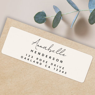 Monogram Neutral   Modern Minimal Return Address Label