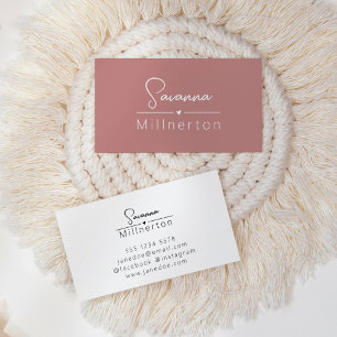 Monogram Neutral Modern Minimalist Elegant Business Card