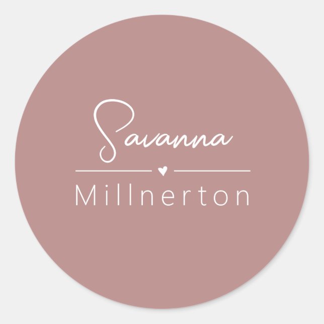 Monogram Neutral Modern Minimalist Elegant Classic Round Sticker (Front)