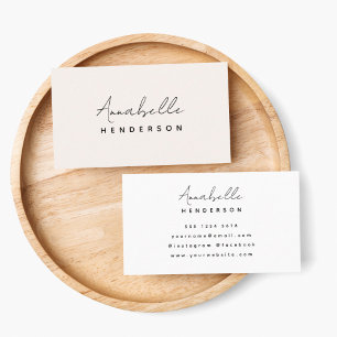 Monogram Neutral   Modern Minimalist Stylish Business Card