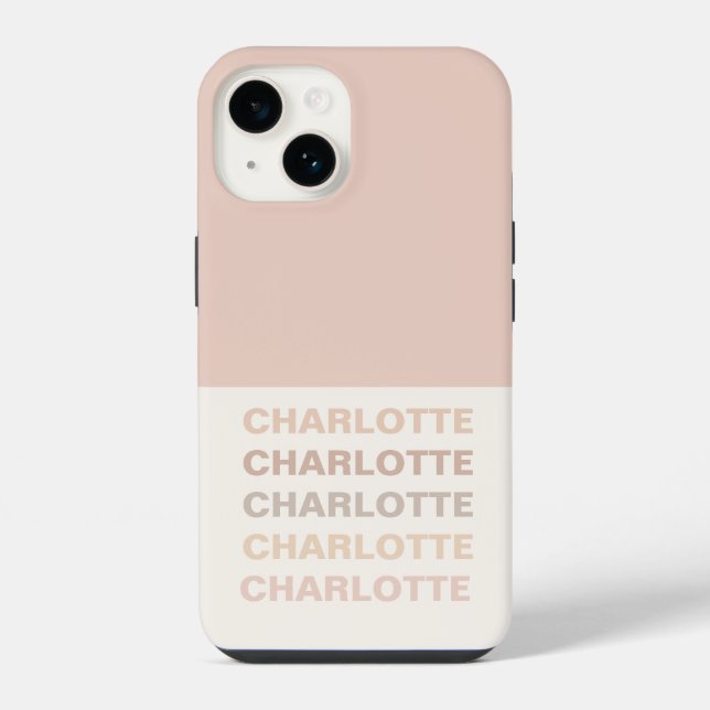 Monogram Neutral Modern Minimalist Stylish Case (Back)