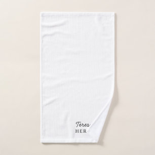 Monogram Neutral Modern Minimalist Stylish Design Hand Towel