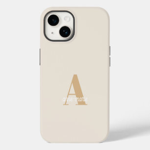 Monogram Neutral Modern Minimalist Stylish iPhone 14 Case